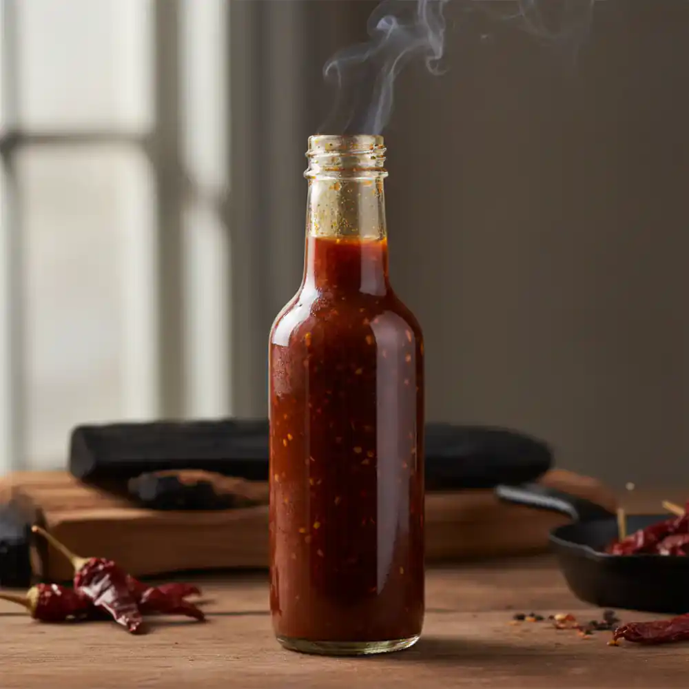 Bottle of mild smoked hot sauce